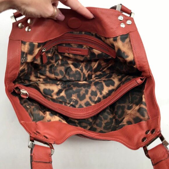 B. Makowsky Red Leather Shoulder Bag - Picture 10 of 10
